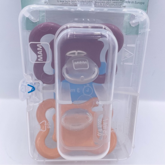MAM 2pk silicone pacifier baby girl 0-6 months - Picture 2 of 6